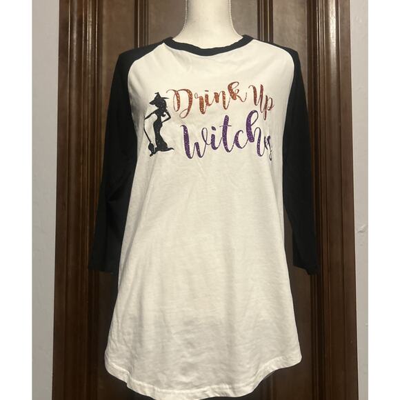Cotton Heritage Drink Up Witches Womens Raglan T-shirt Halloween Size Medium - Picture 1 of 9